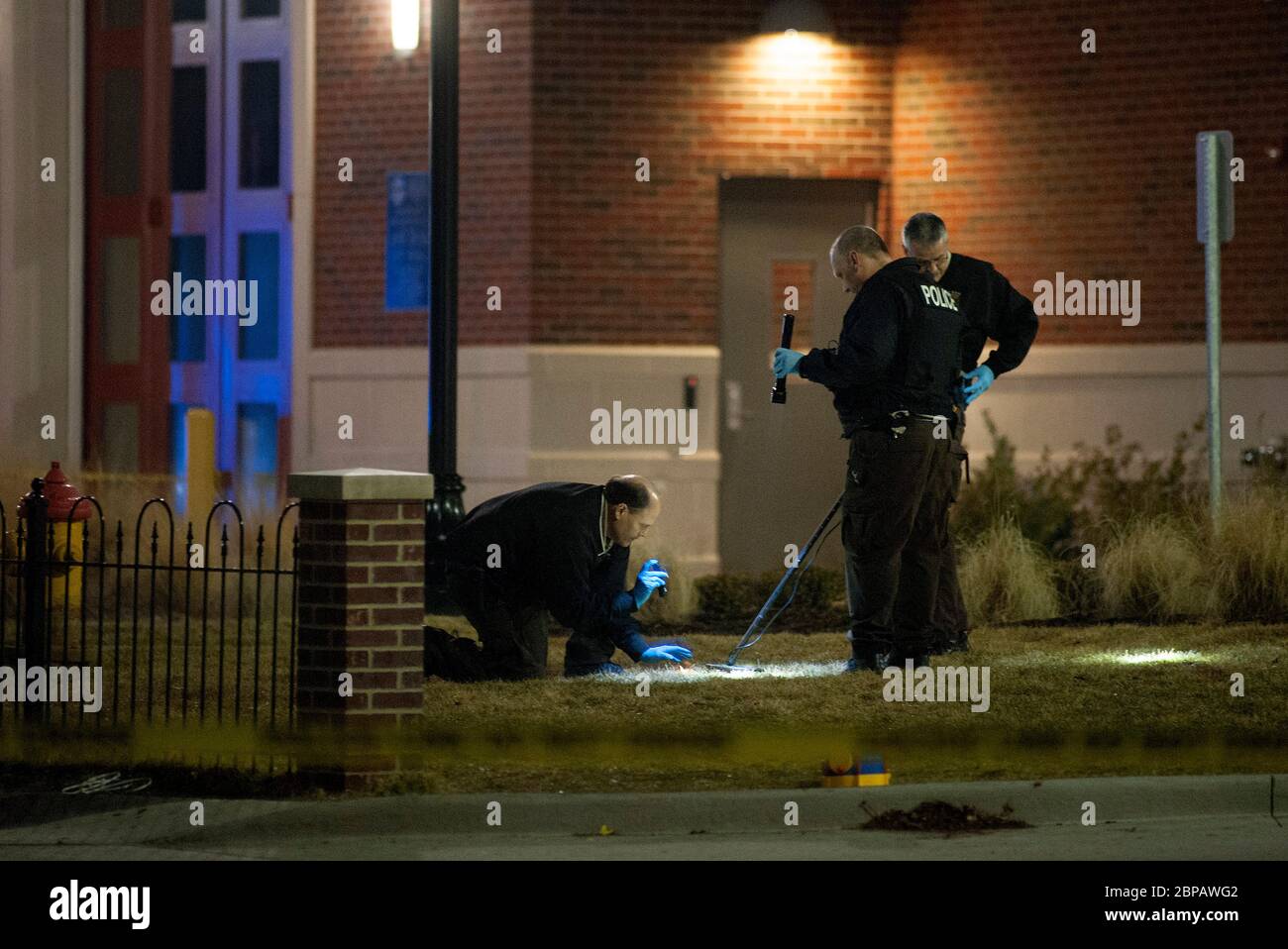 Police officers shot during protest in Ferguon, Missouri USA Stock Photo