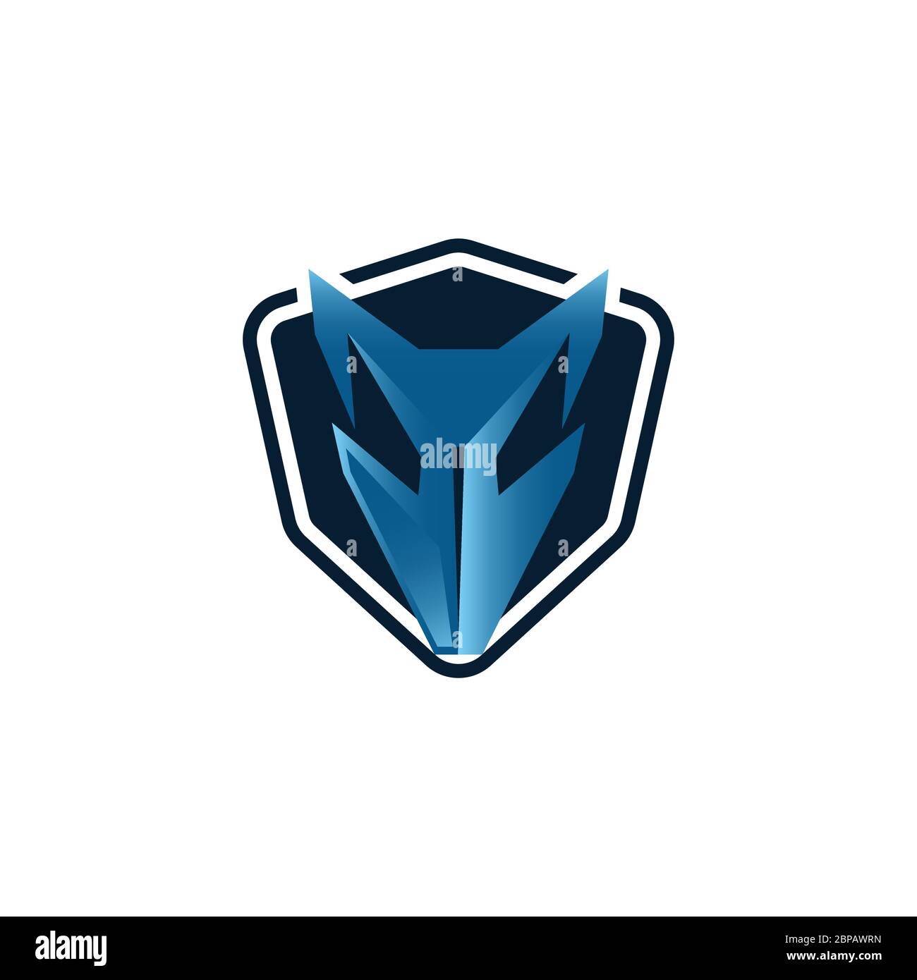 Vector abstract fox logo. design shield style.EPS 10 Stock Vector