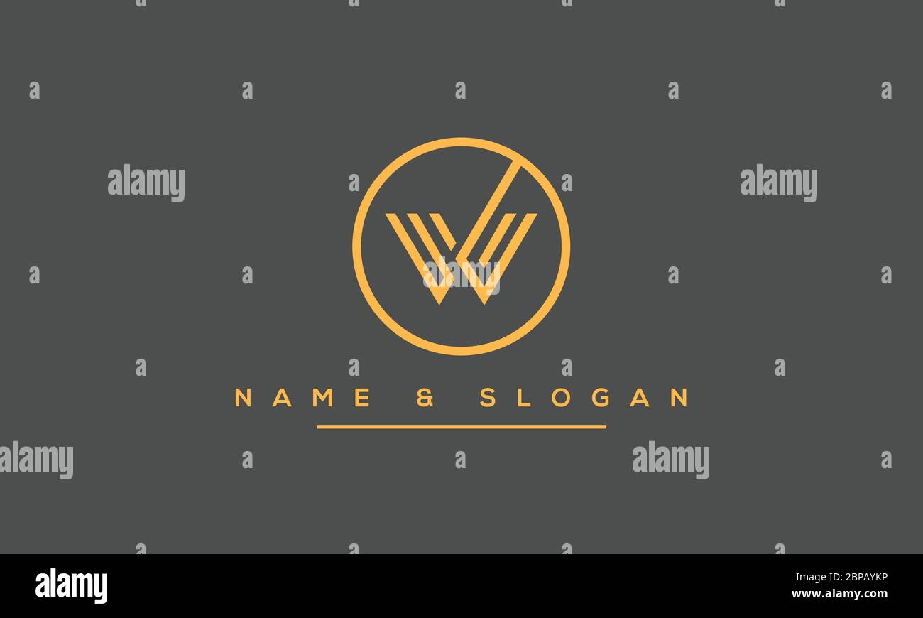Minimalist w monogram logo hi-res stock photography and images - Alamy