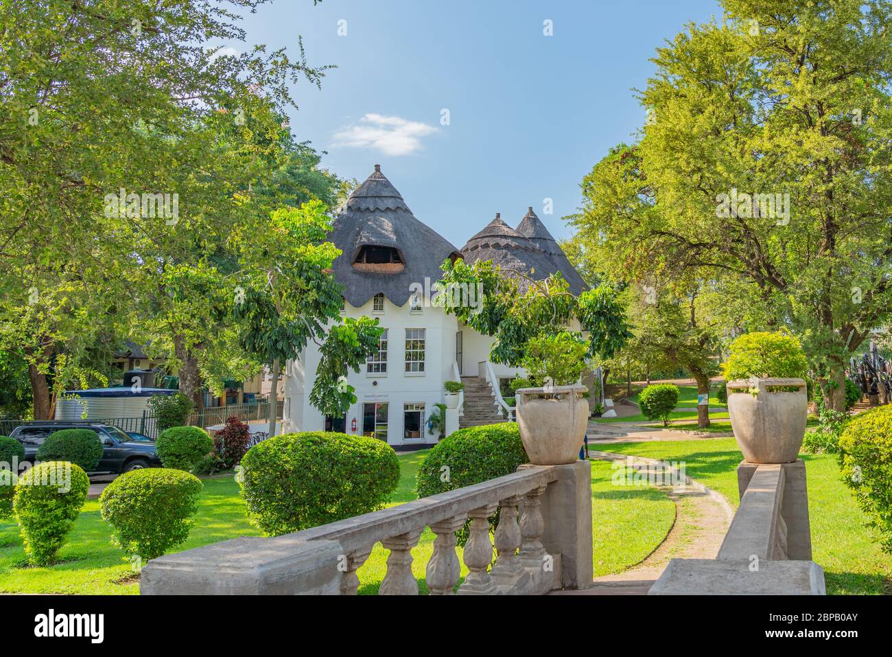 Hwange / Zimbabwe - February 4 2020: A building in the town Hwange at