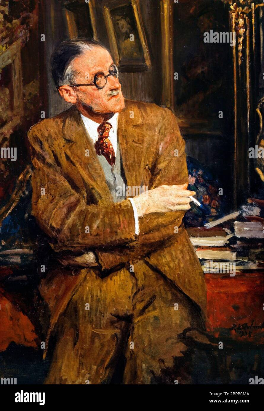 James Joyce. Portrait of the Irish writer James Joyce by Jacques-Emile Blanche, 1935 Stock Photo