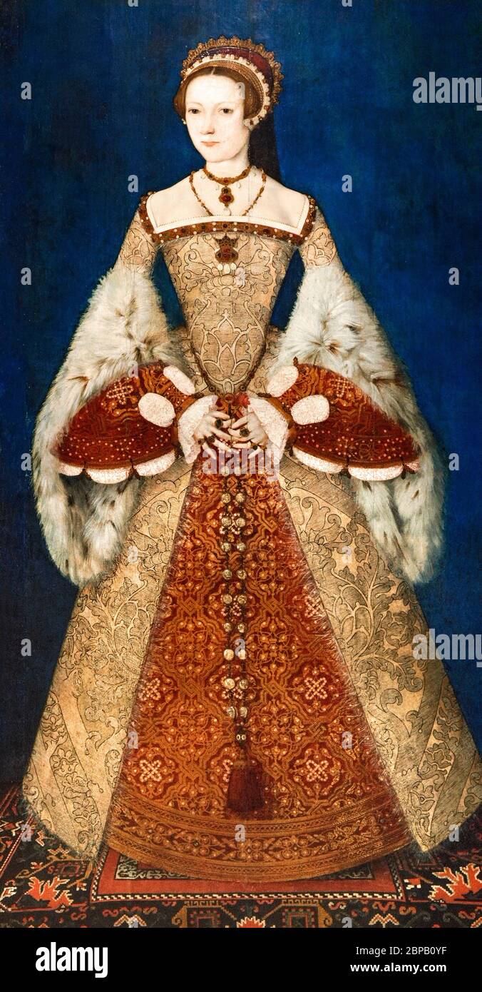 Katherine Parr. Portrait of the sixth wife of King Henry VIII of England, attributed to Master John c.1545 Stock Photo