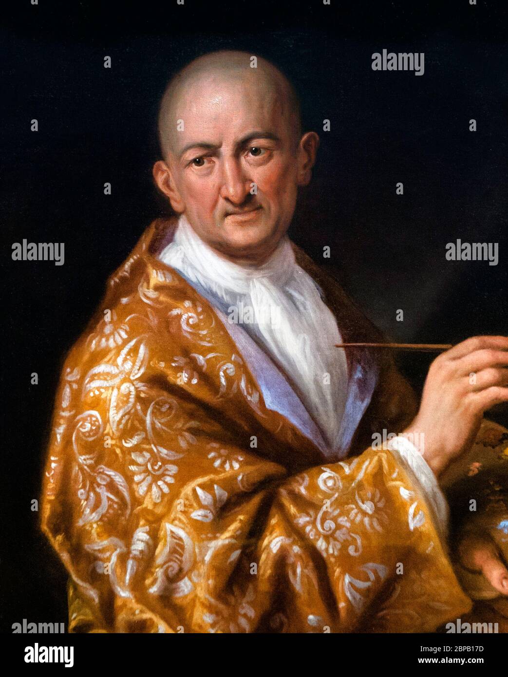 Self-portrait of the Italian decorative artist Antonio Verrio, c.1700 Stock Photo