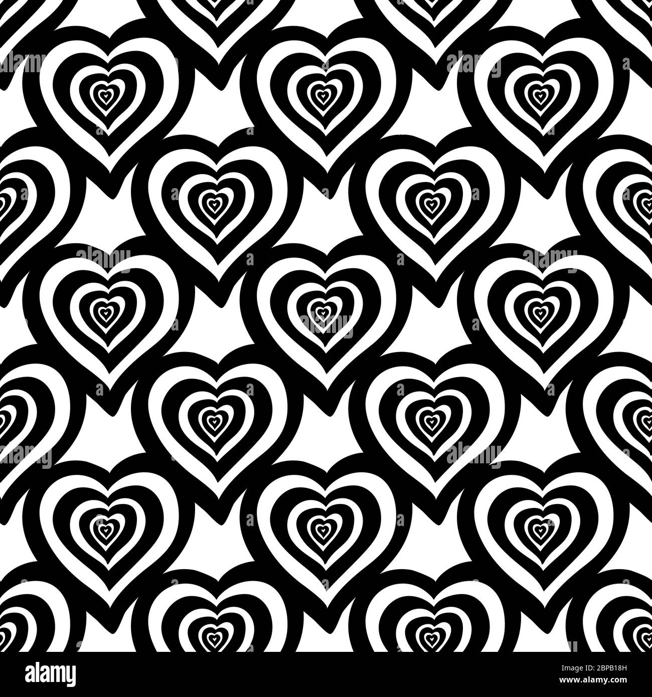 Seamless pattern made from hand drawn doodle hearts. Isolated on white ...