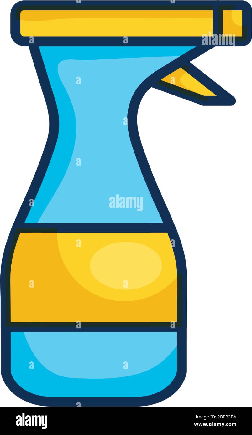 spray bottle icon over white background, line color style, vector ...