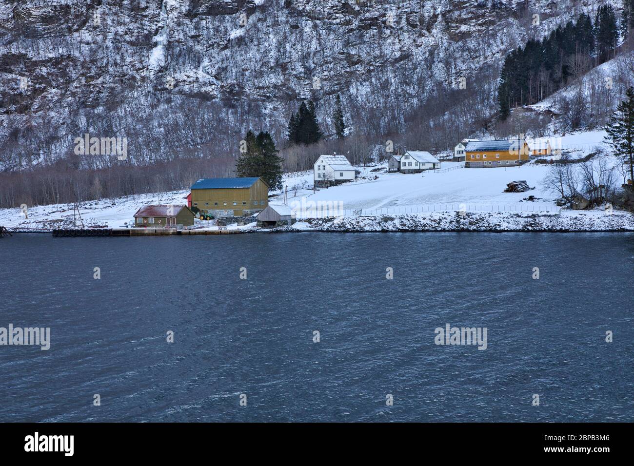 Beautiful scenic of Sogne fjord in Norway from Gudvagen to Flam Stock Photo