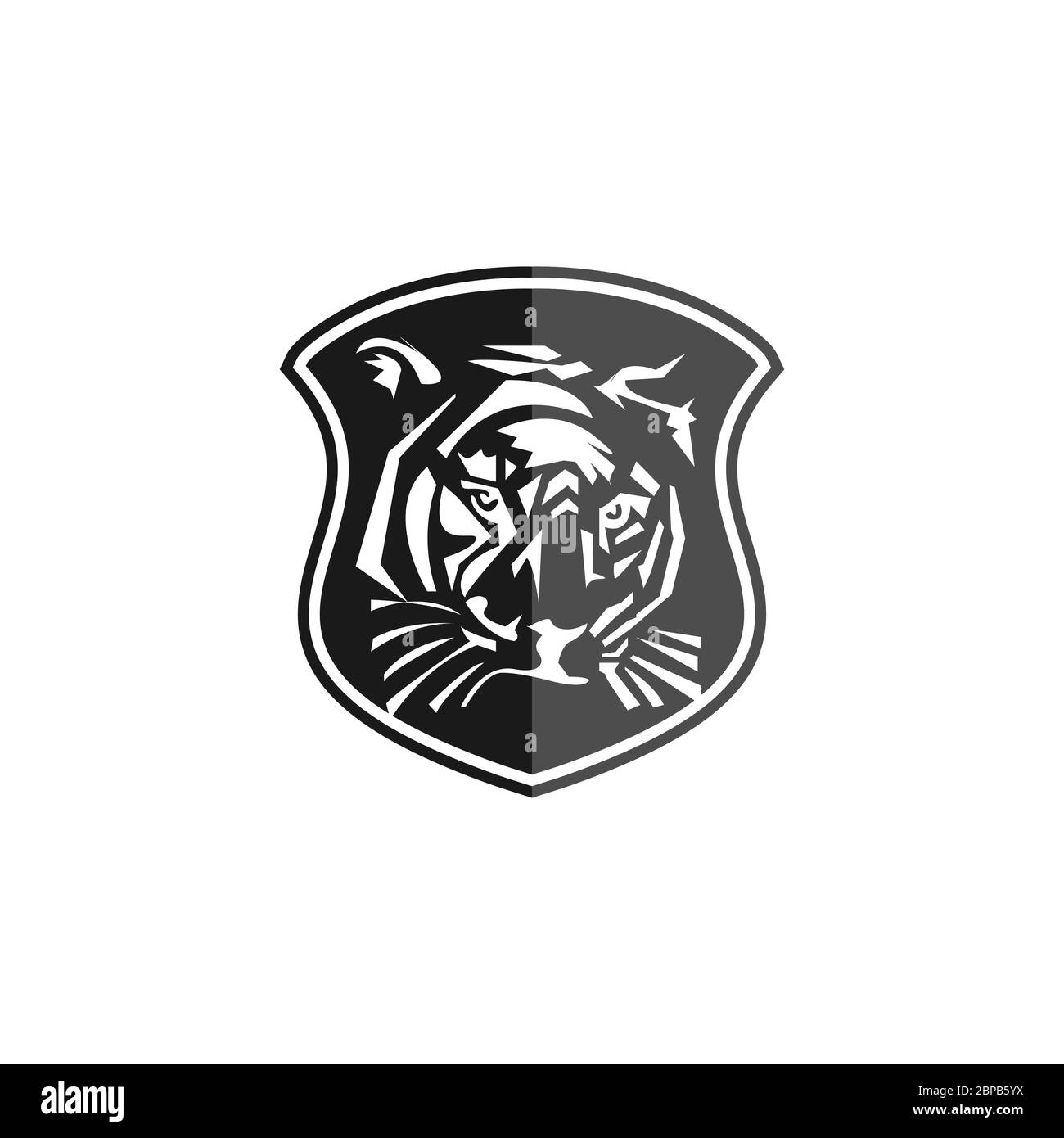 tiger animal mascot head vector illustration logo.EPS 10 Stock Vector