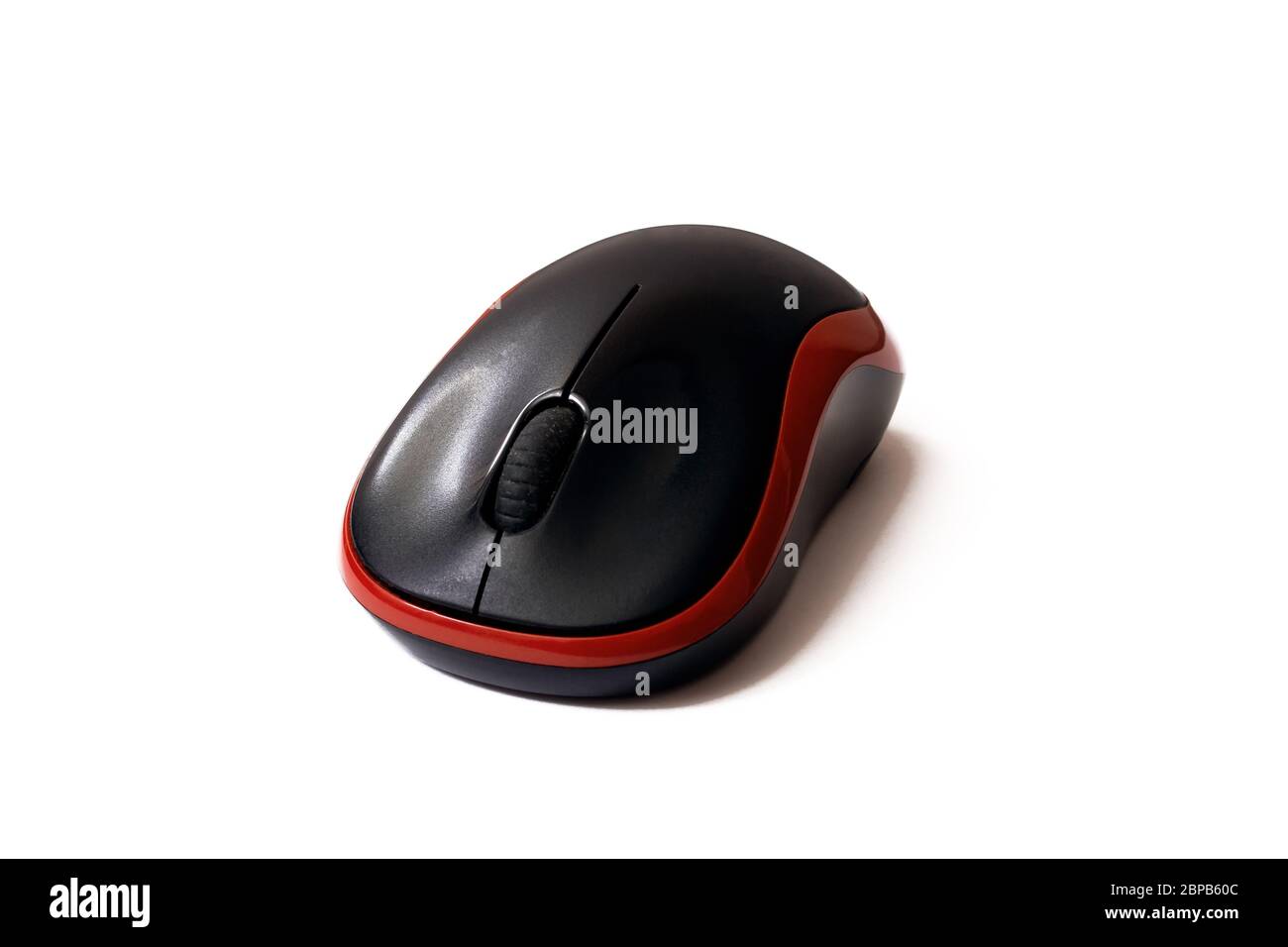 Black wireless computer mouse isolated on white background Stock Photo ...
