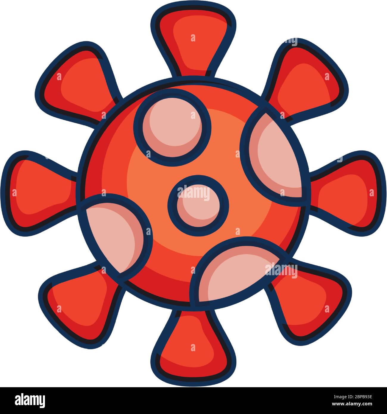 coronavirus virus icon over white background, line color style, vector ...