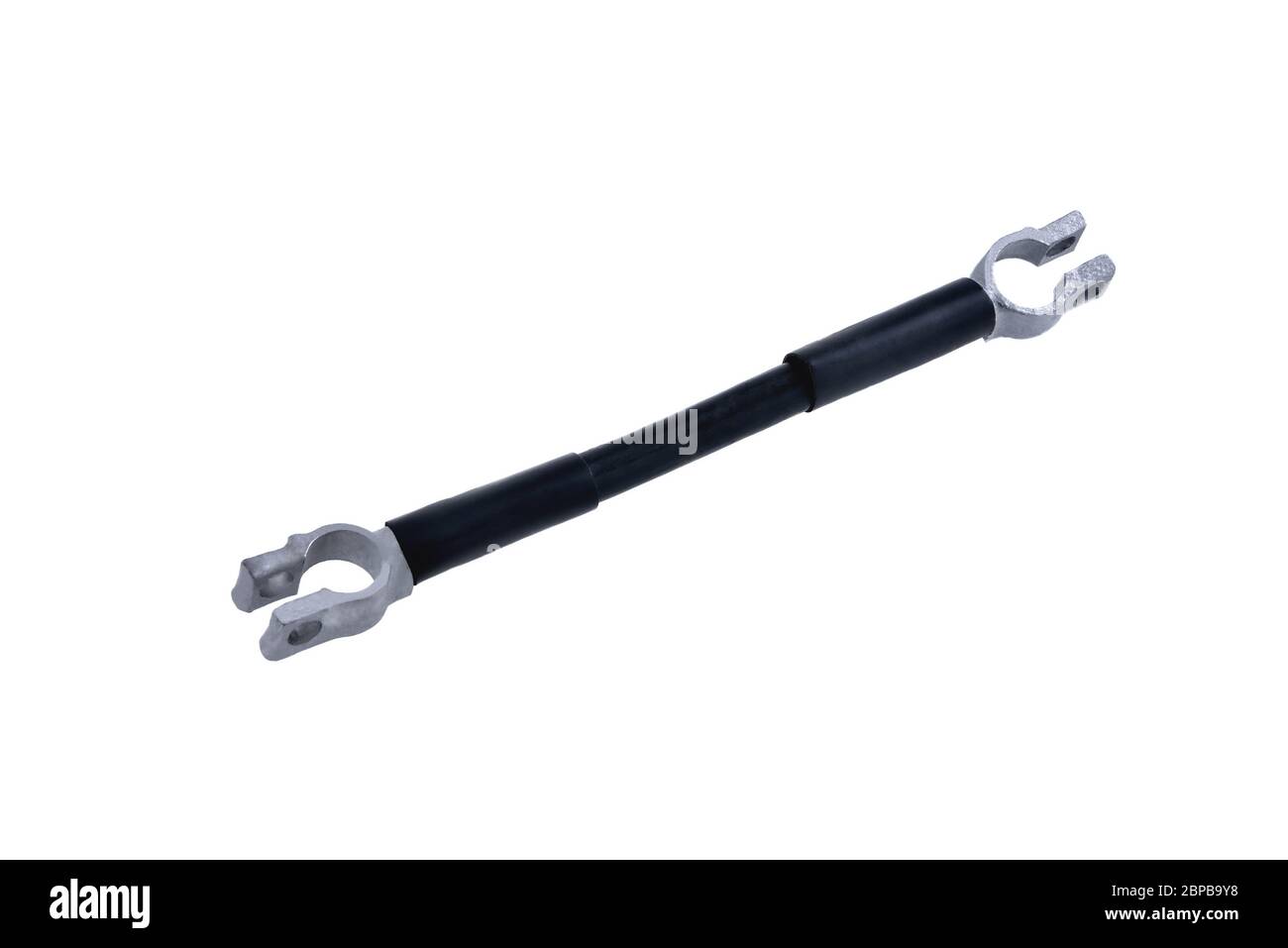 car parts, battery jumper closeup white background Stock Photo Alamy