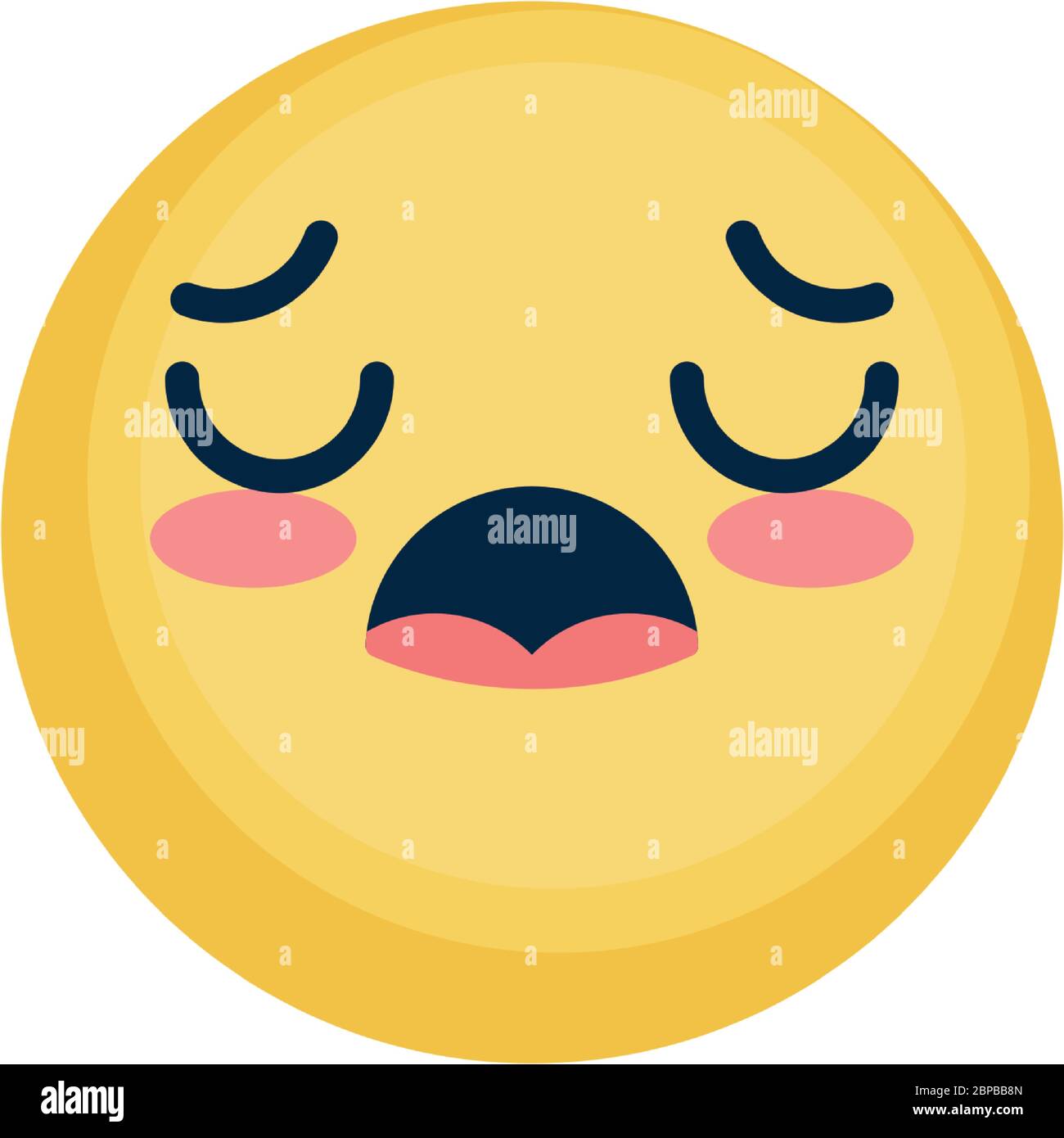 emoji coughing icon over white background, flat style, vector illustration Stock Vector Image