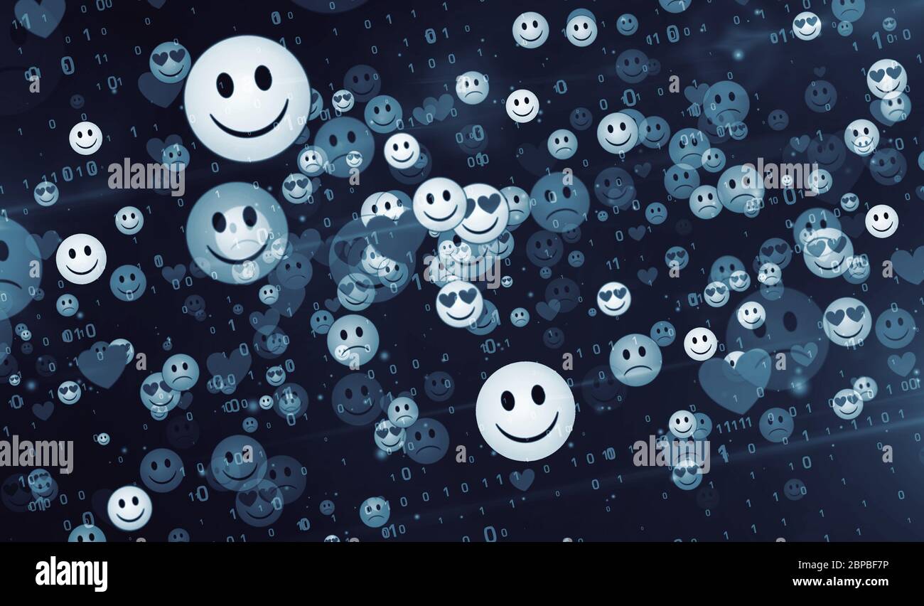 Emoji icon abstract background. Smile, love, sad emoticon symbols 3d illustration. Abstract concept digital background of chat and social media commun Stock Photo - Alamy Emoji icon abstract background. Smile, love, sad emoticon symbols 3d illustration. Abstract concept digital background of chat and social media commun Stock Photo - Alamy