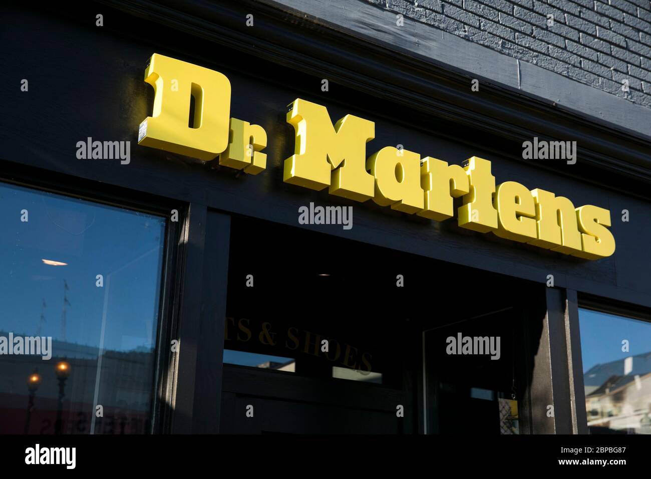 A logo sign outside of a Dr. Martens retail store location in Washington, D.C., on May 9, 2020. Stock Photo
