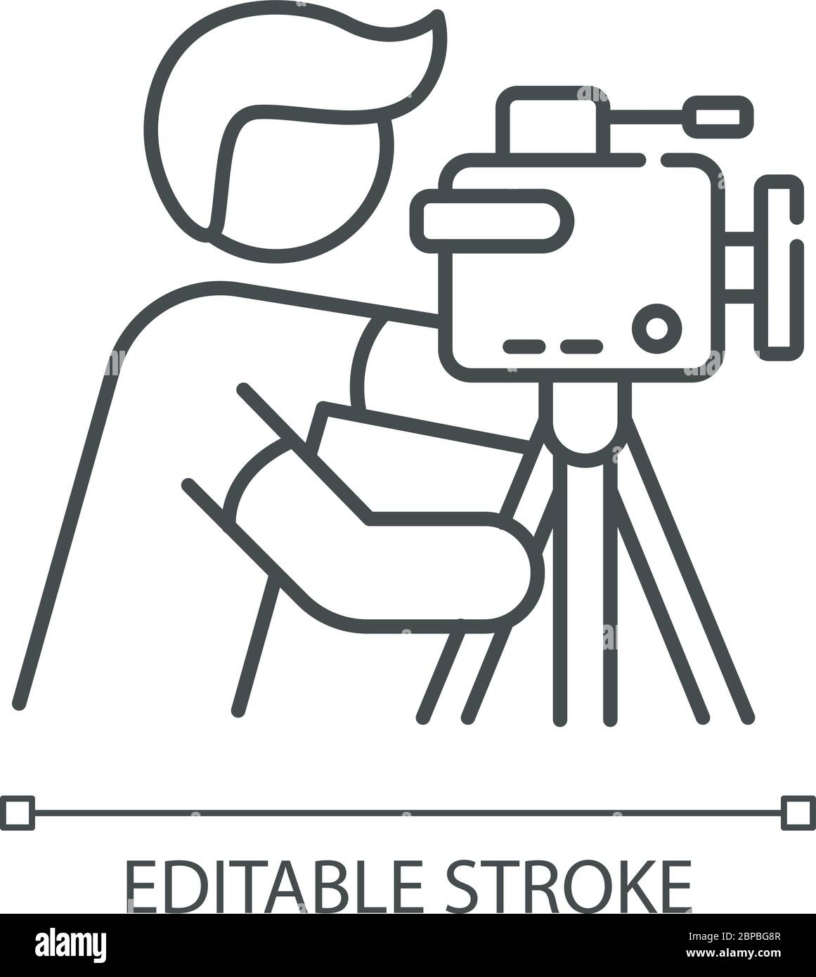 Cameraman pixel perfect linear icon Stock Vector Image & Art - Alamy