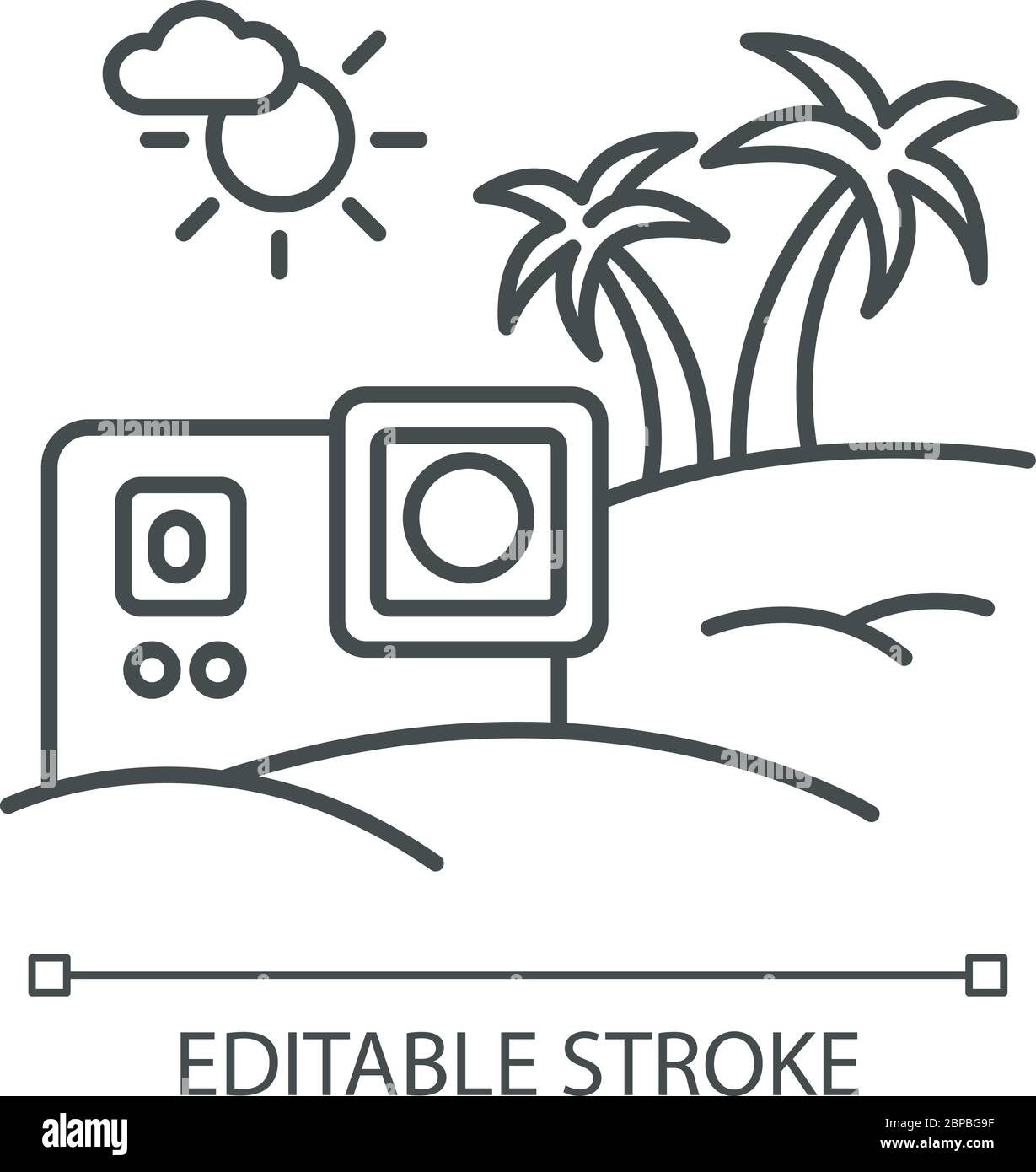 Travel video pixel perfect linear icon Stock Vector Image & Art - Alamy