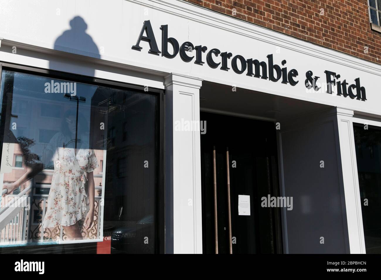A logo sign outside of a Abercrombie & Fitch retail store location in  Washington, D.C., on May 9, 2020 Stock Photo - Alamy