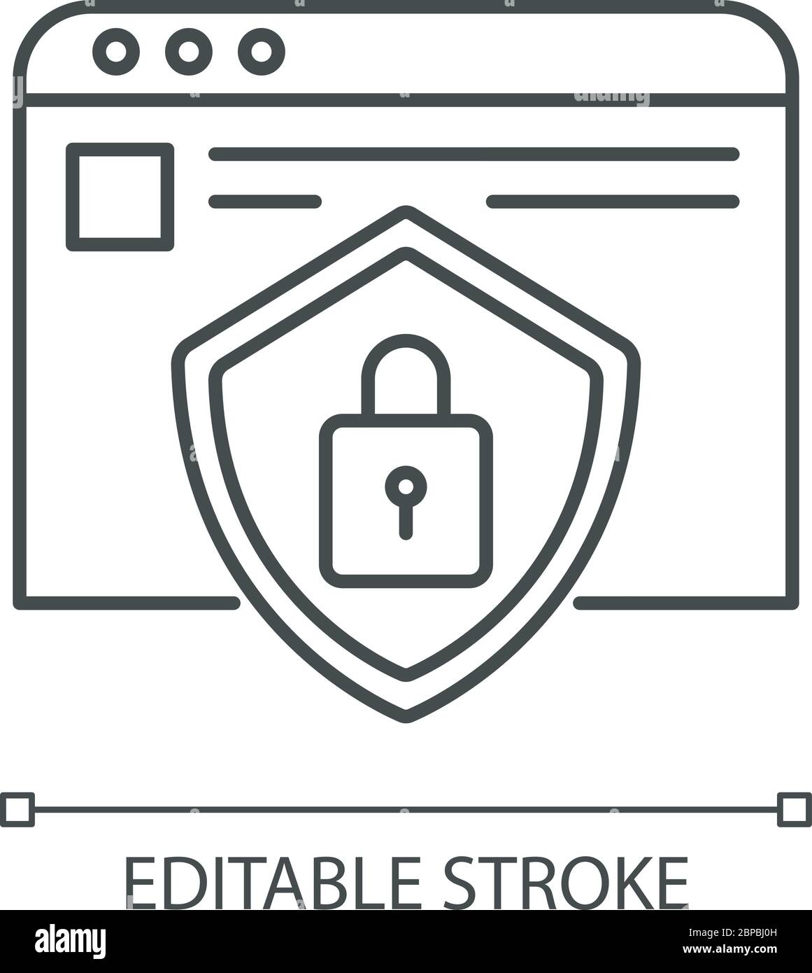 Social network account security pixel perfect linear icon Stock Vector ...