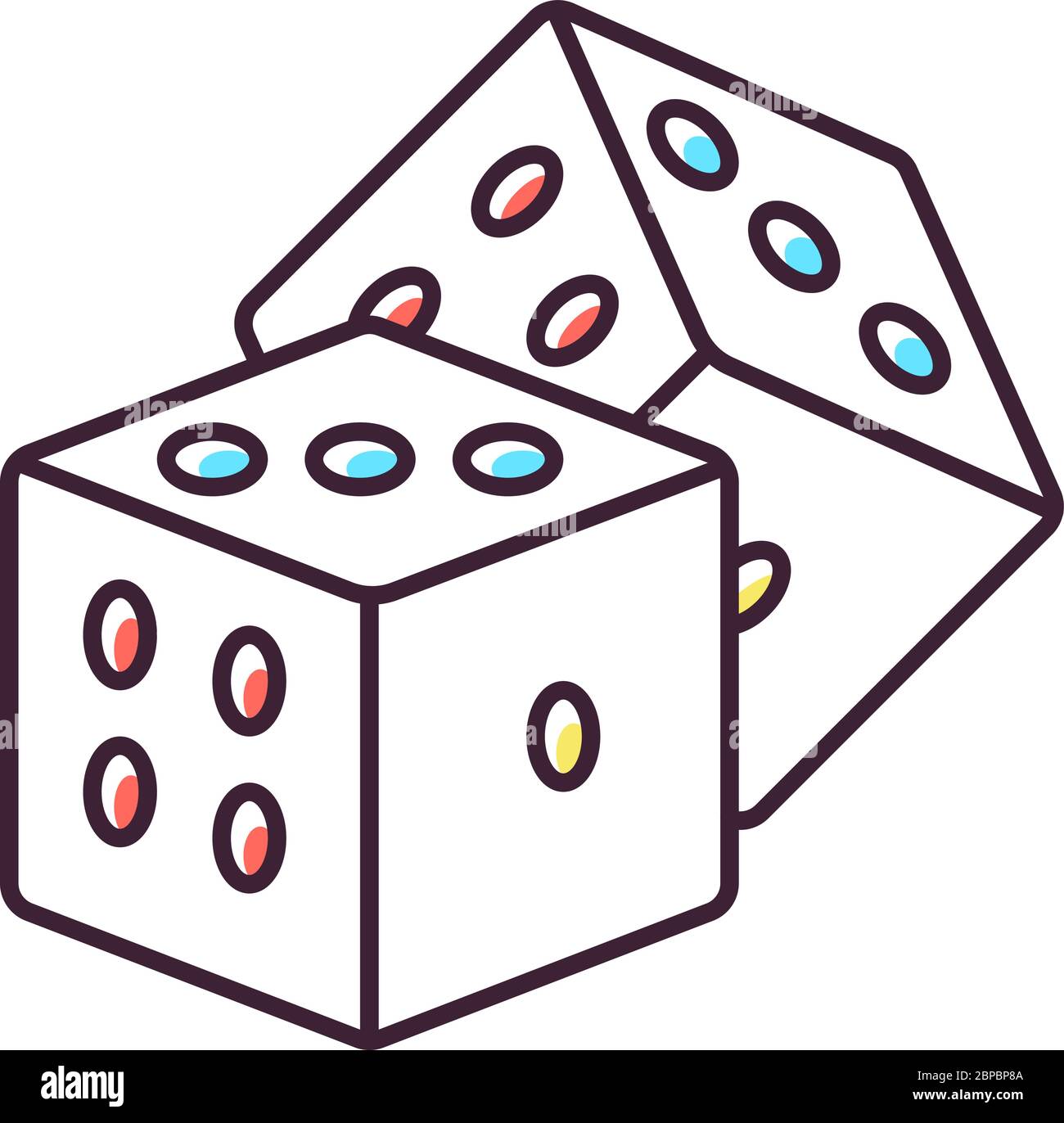 Dice games RGB color icon Stock Vector Image & Art Alamy