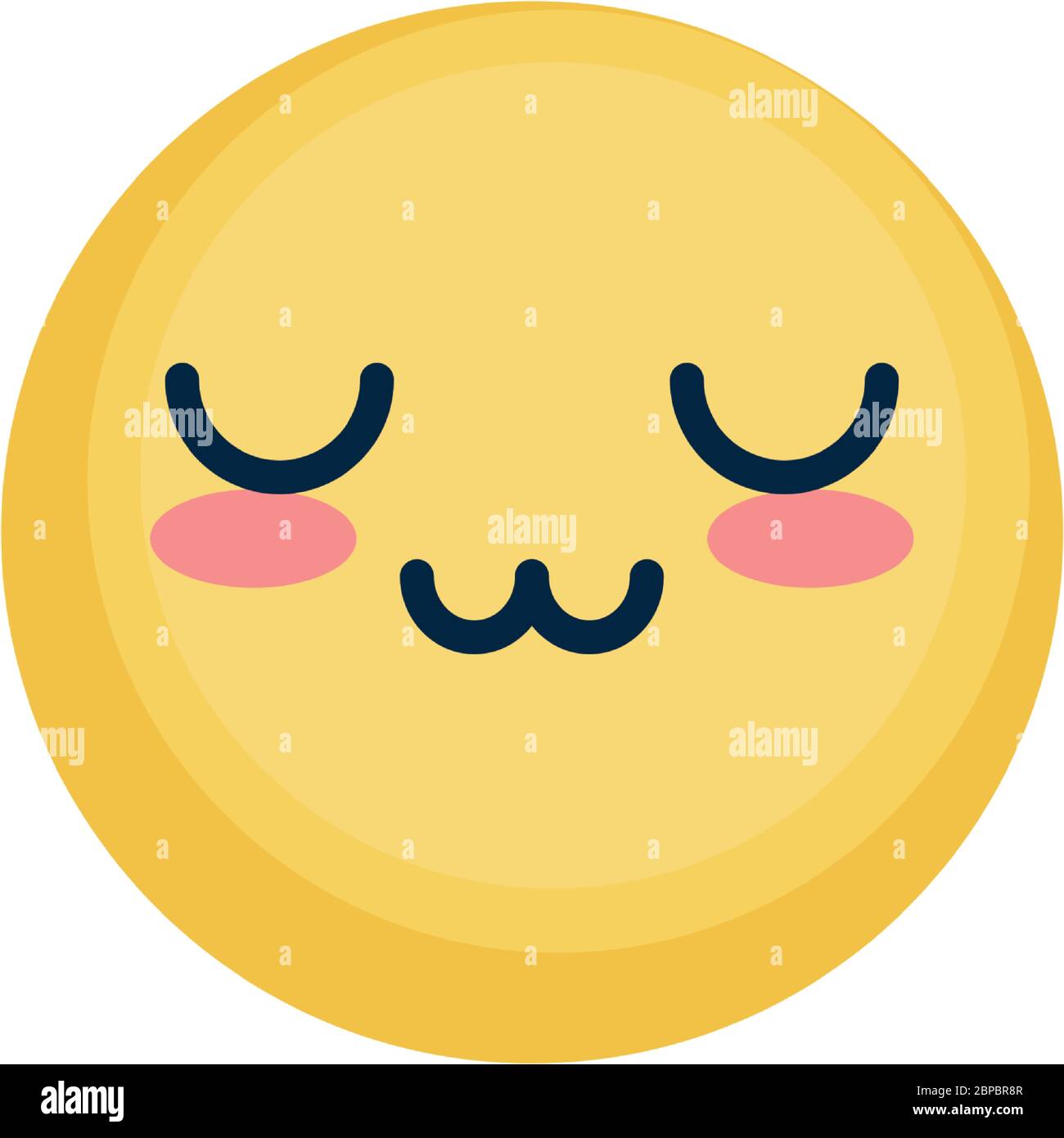 peaceful emoji icon over white background, flat style, vector