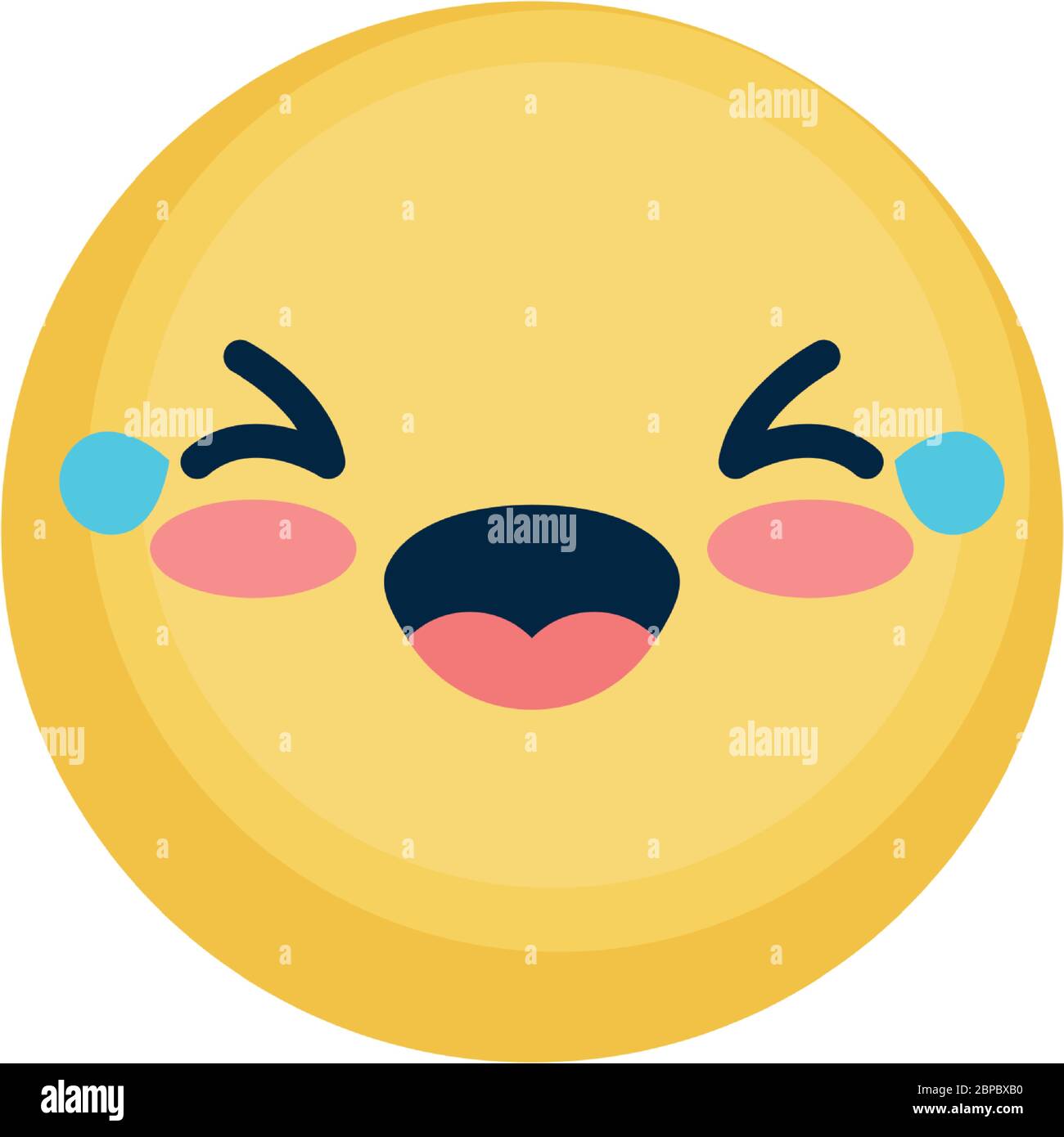 Emoji Face With Tears Of Joy Over White Background Flat Style Vector Illustration Stock Vector Image Art Alamy