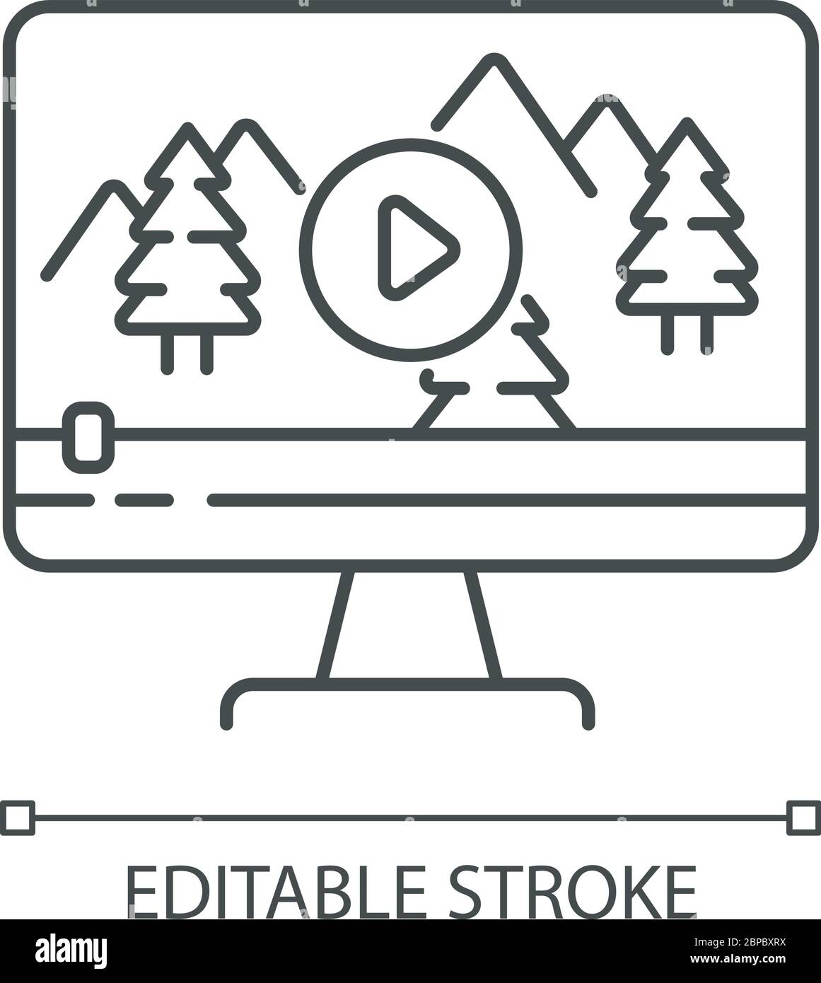 Nature documentary pixel perfect linear icon Stock Vector Image & Art ...