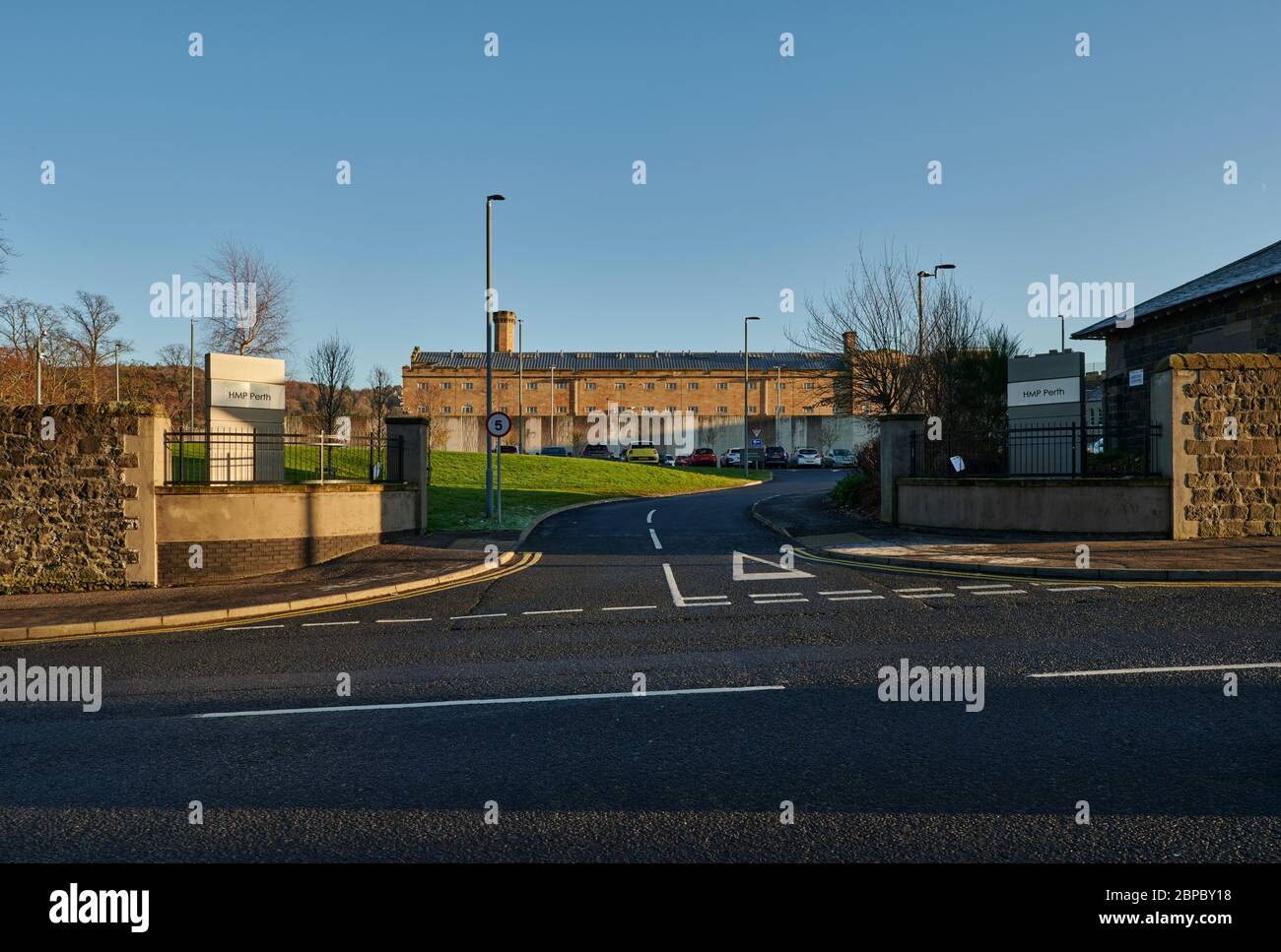 Perth prison in winter sunlight Stock Photo