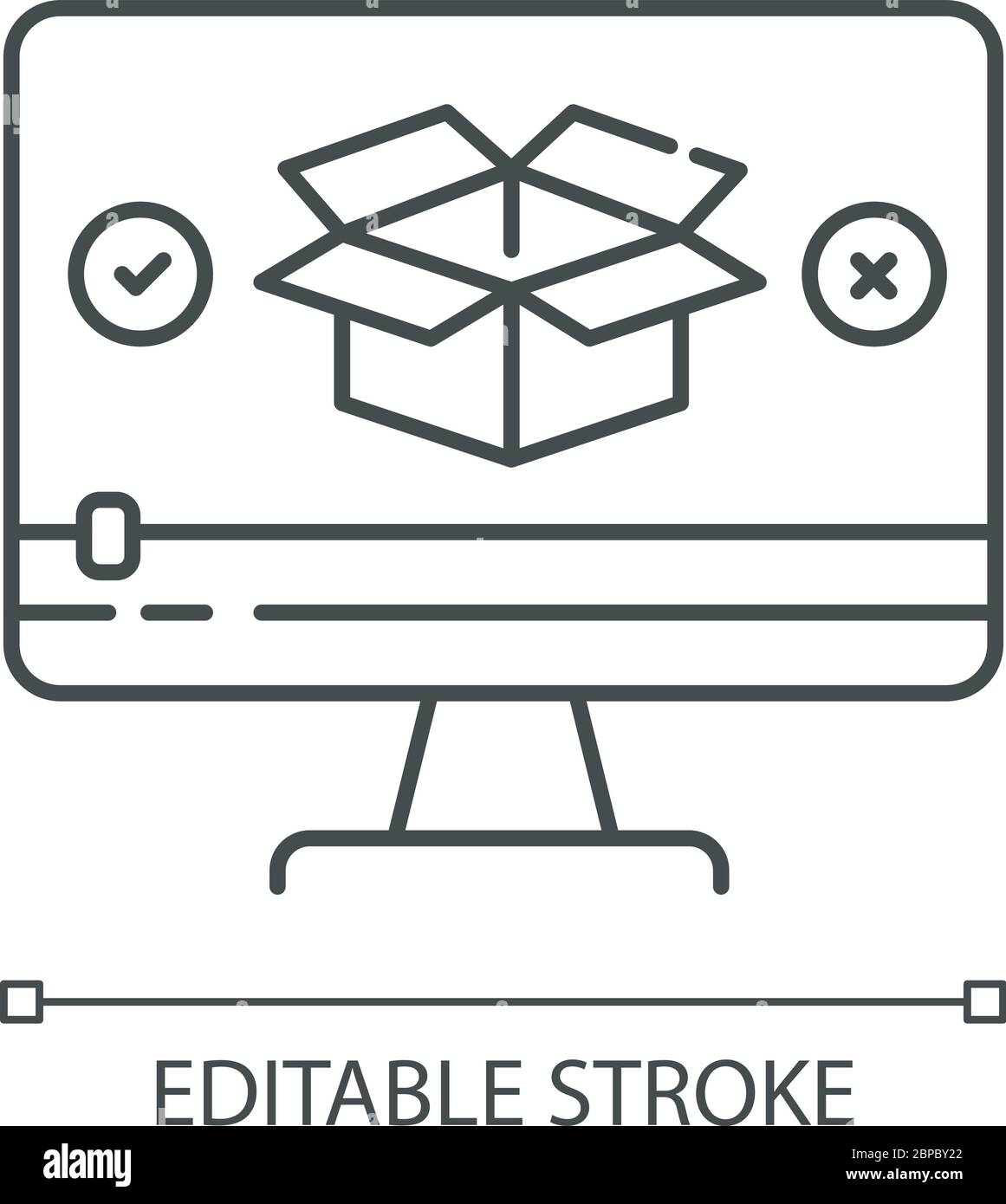 Product video pixel perfect linear icon Stock Vector