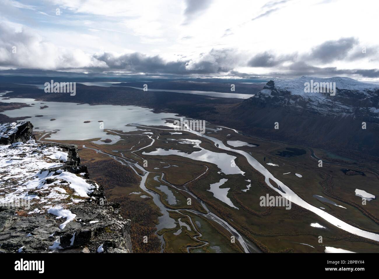 panorama of swedish lapland valley Stock Photo