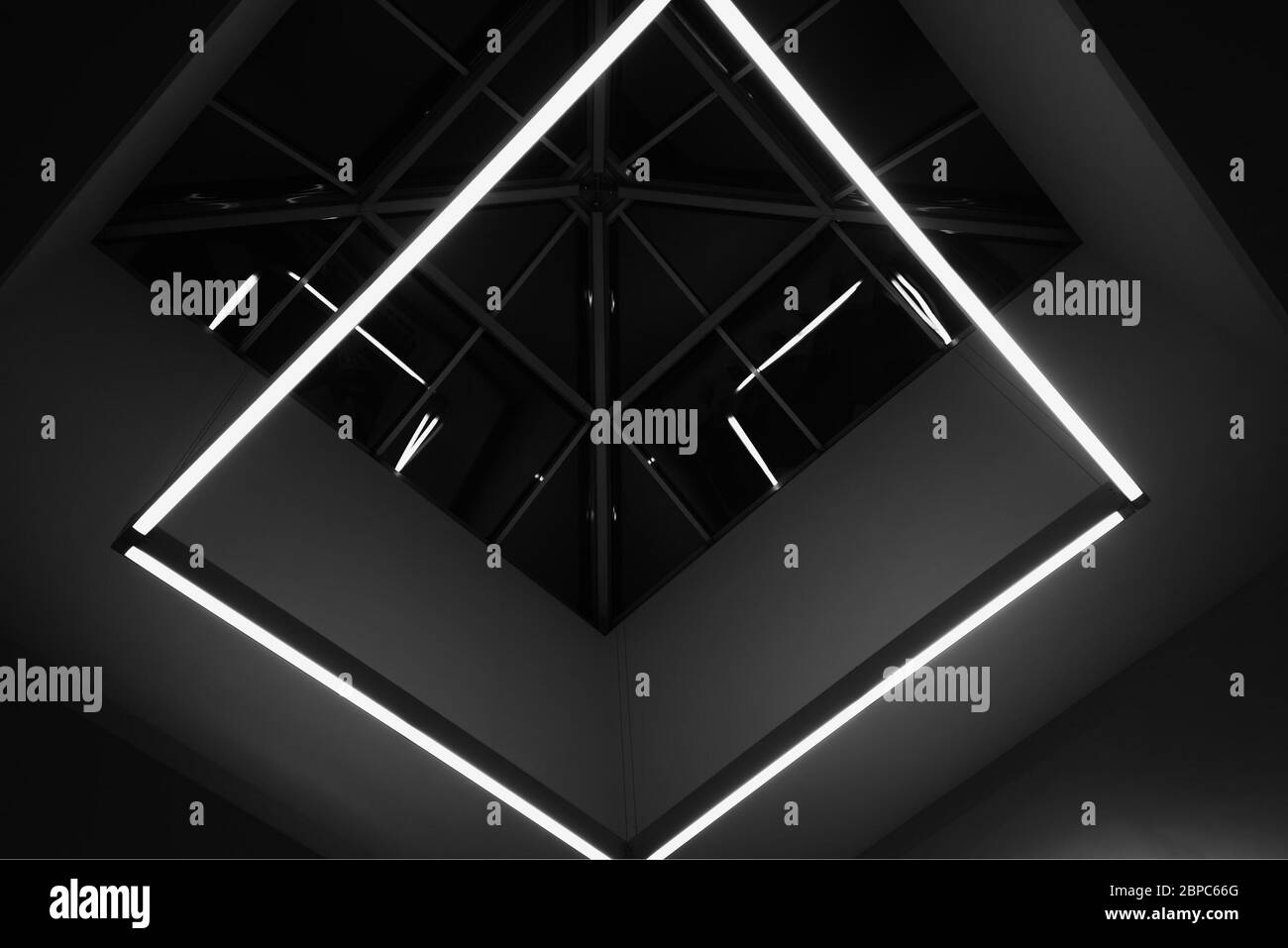 Futuristic black and white framework background Stock Photo