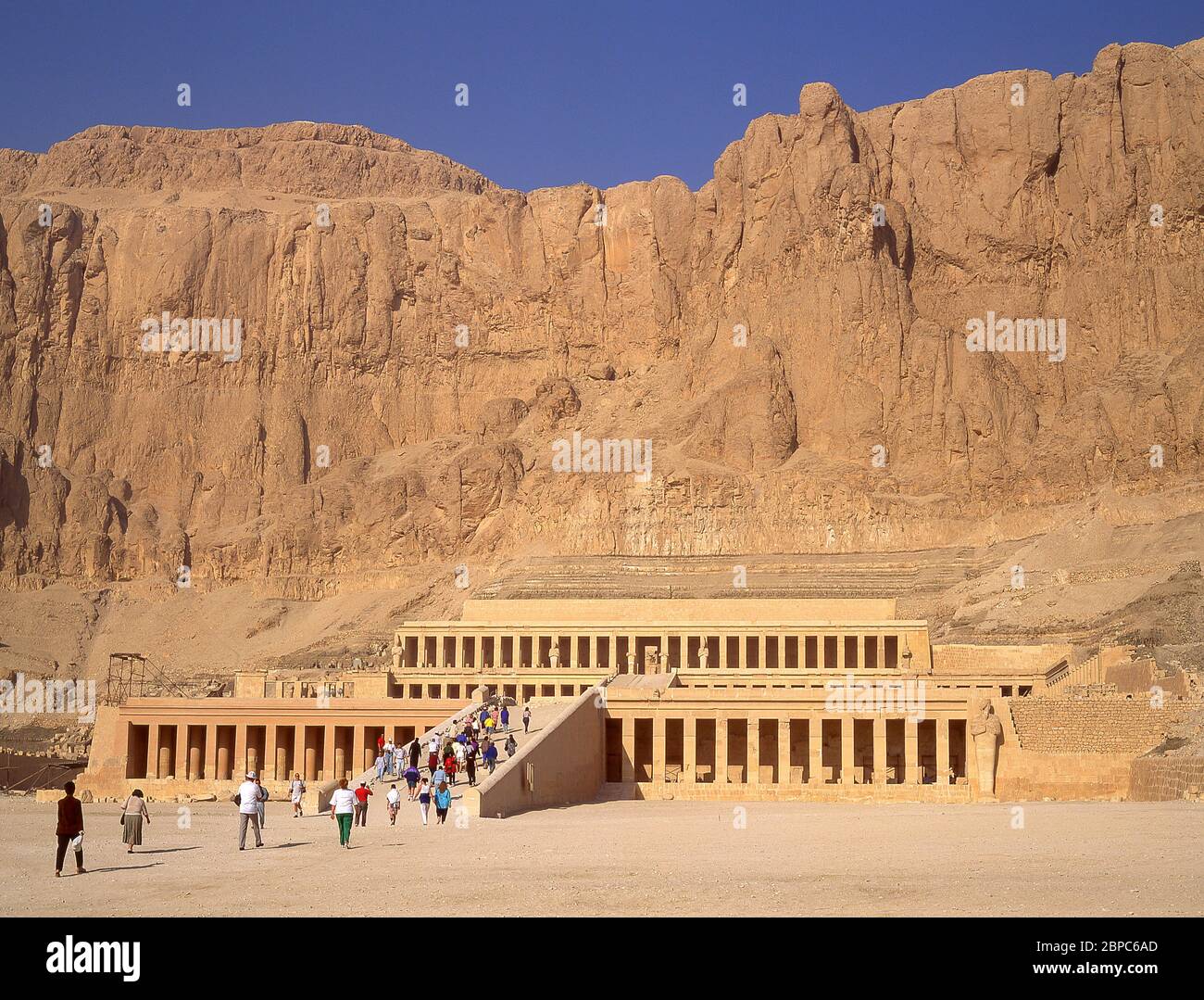 Queen Hatshepsut's Mortuary Temple Complex, Deir el-Bahri, Luxor, Luxor Governorate, Republic of Egypt Stock Photo