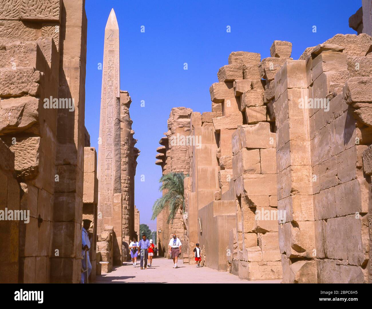 The Great Obelisk at Karnak Temple Complex, El-Karnak, Karnak Governorate, Republic of Egypt Stock Photo