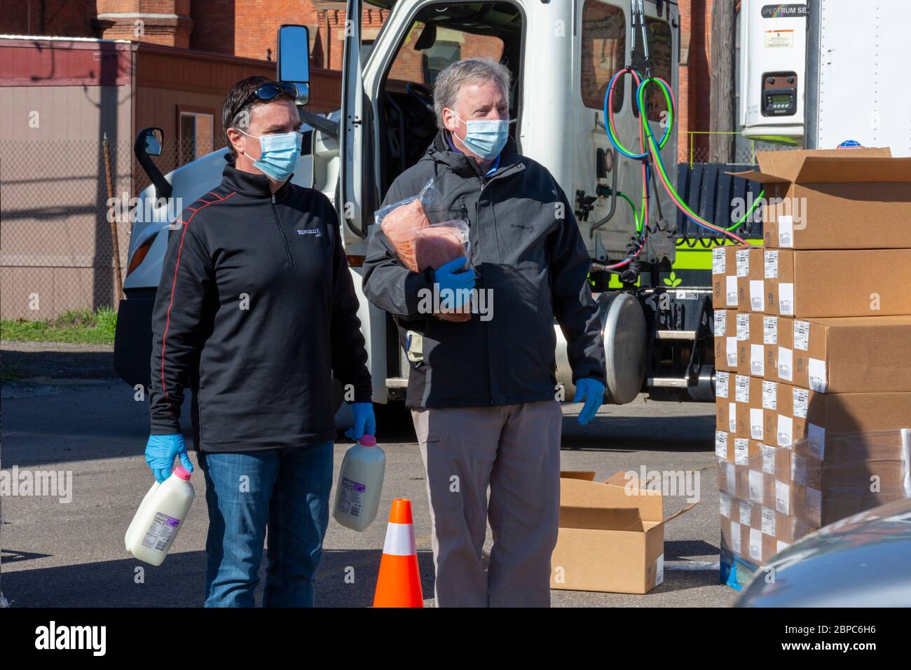 Detroit, Michigan Distribution of free food to residents in need in
