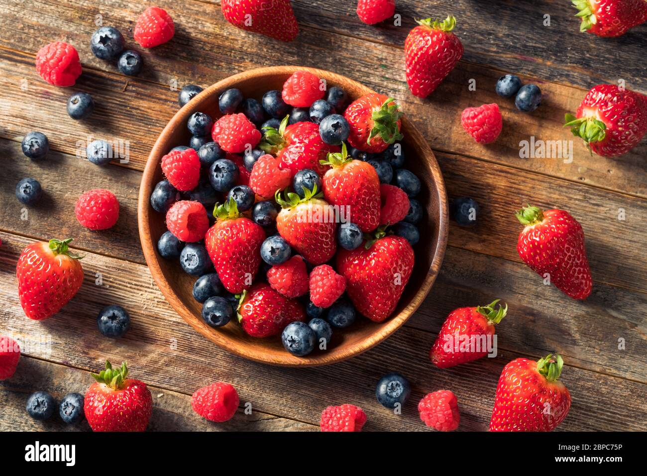 Raw Organic Assorted Fresh Berries with Blueberries Raspberries and ...