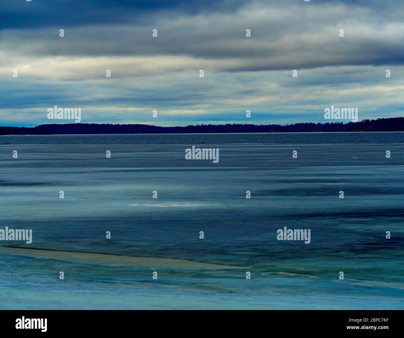 Northern spring river landscape background Stock Photo - Alamy