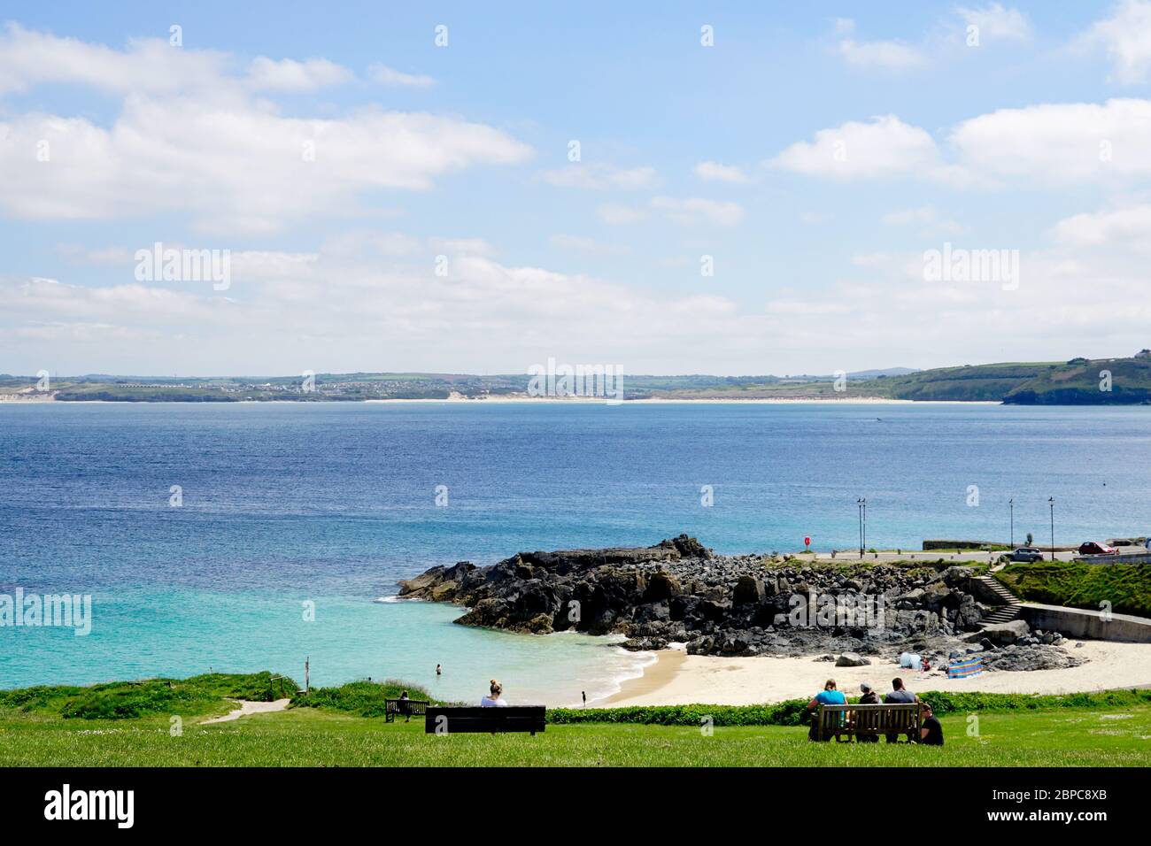 Porthgwidden beach in St. Ives Bay. Stock Photo