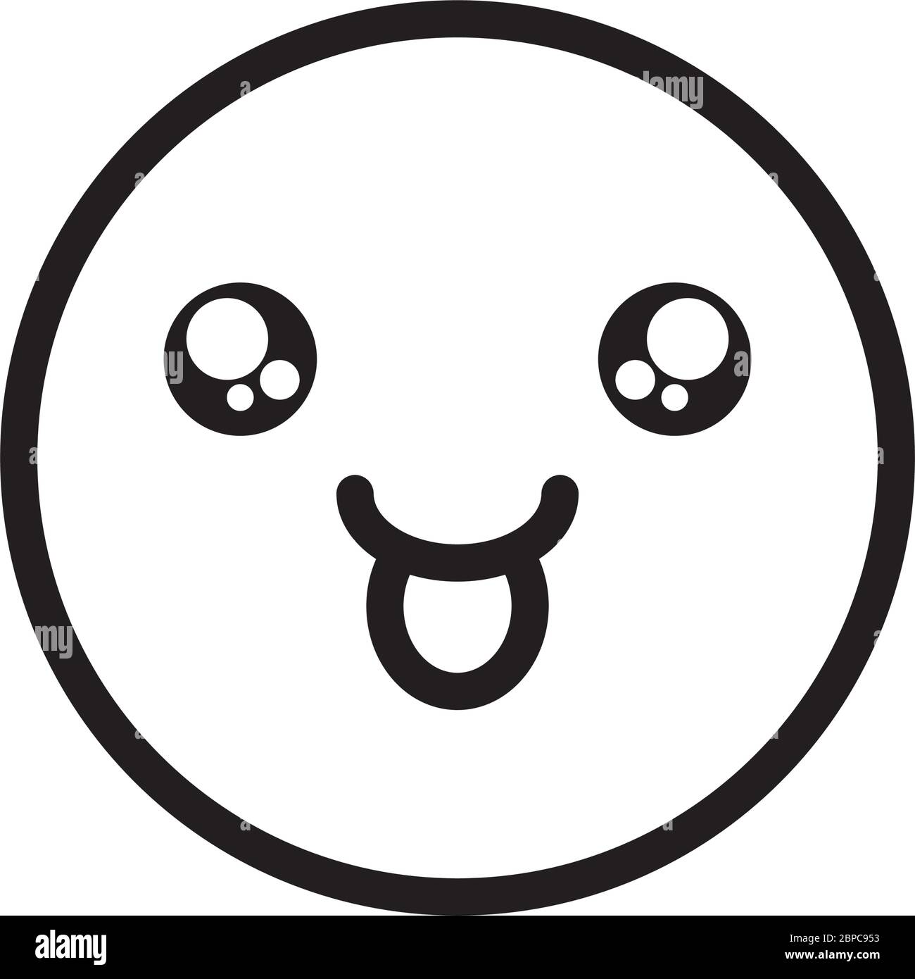 Cute happy emoji with tongue over white background, line style, vector  illustration Stock Vector Image & Art - Alamy