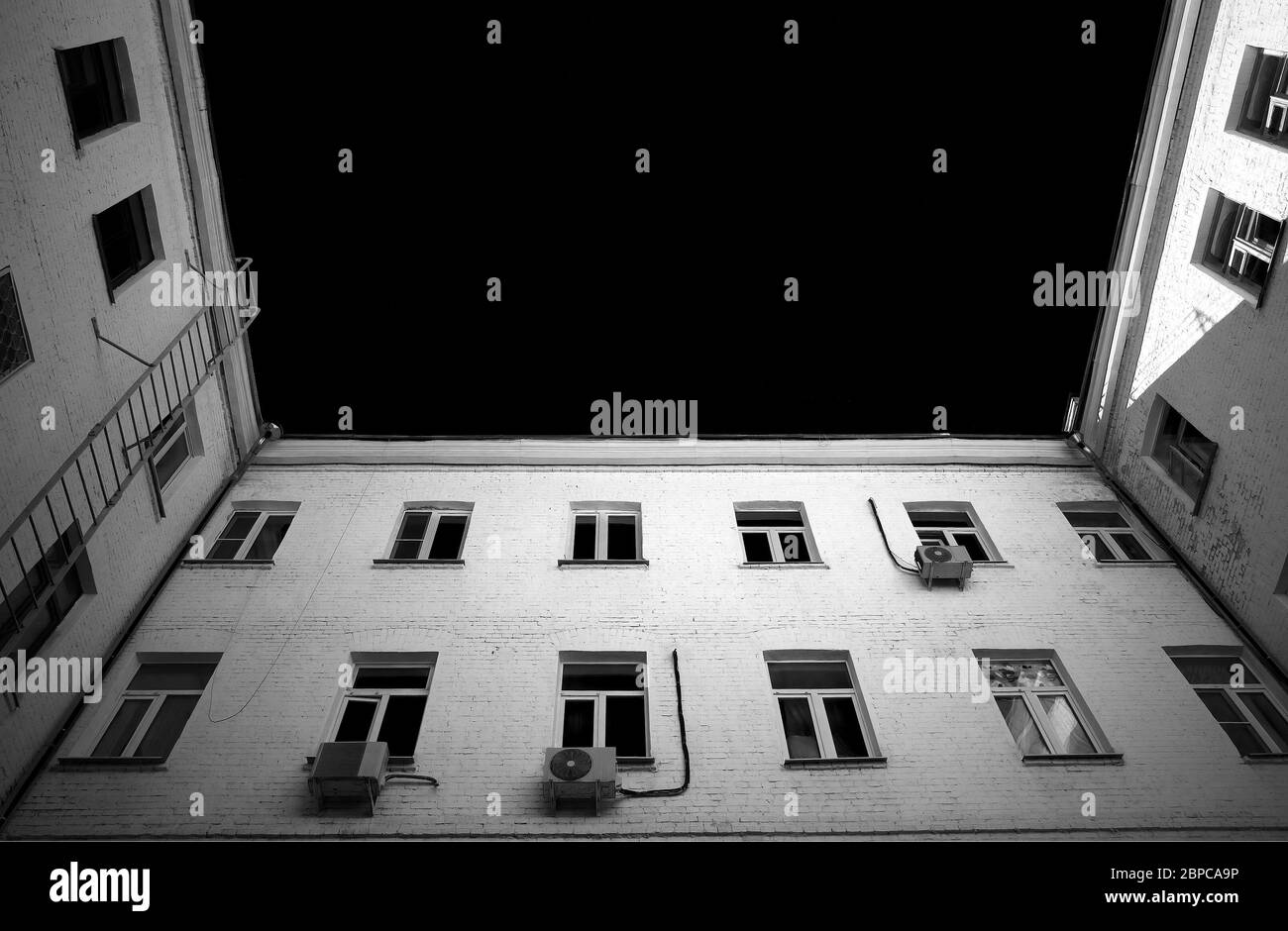 Minimalistic black & white architecture background Stock Photo - Alamy