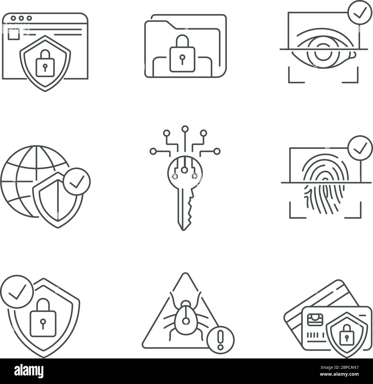 Security system pixel perfect linear icons set Stock Vector Image & Art ...