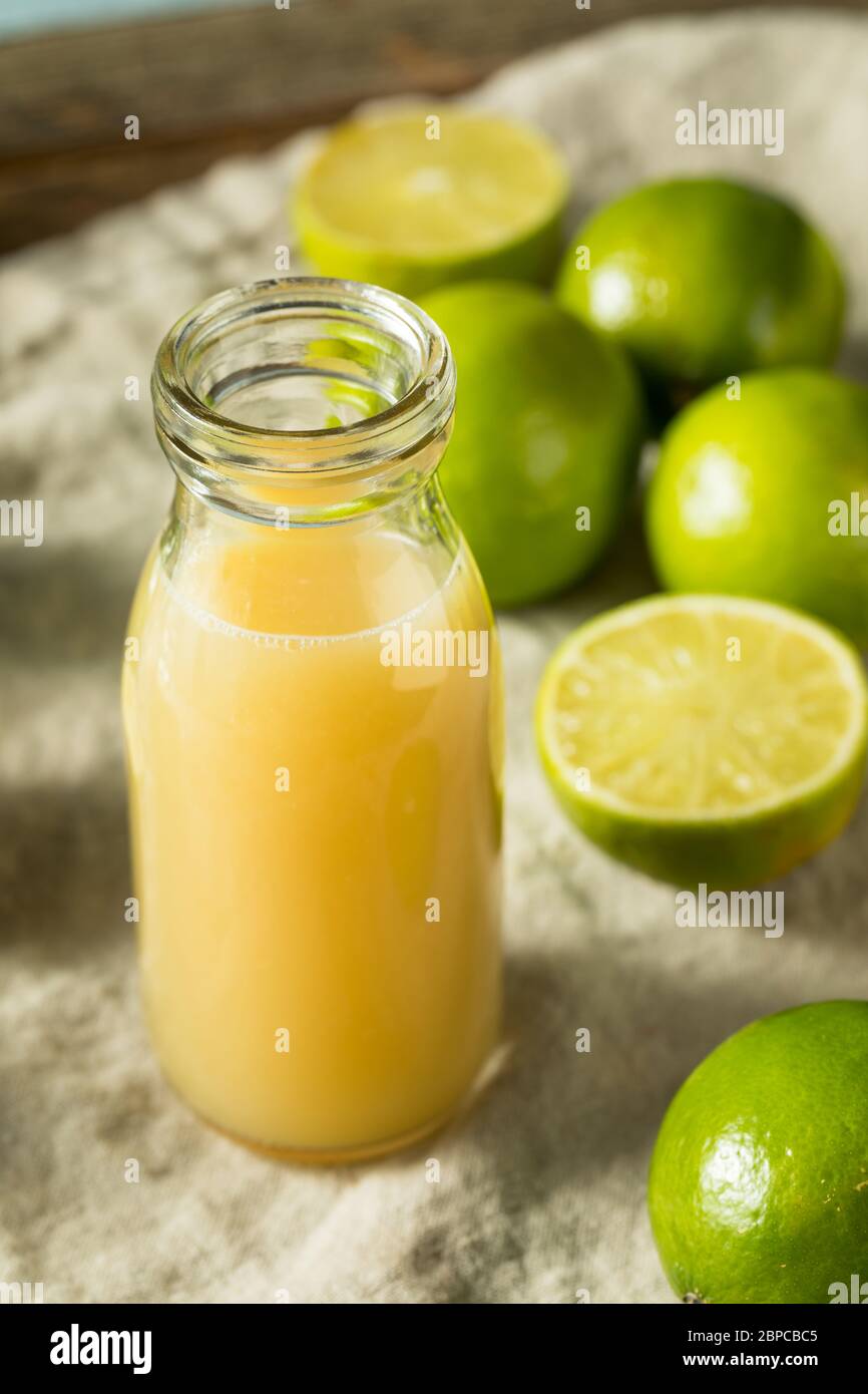 Raw Organic Fresh Lime Juice Ready to Use Stock Photo Alamy