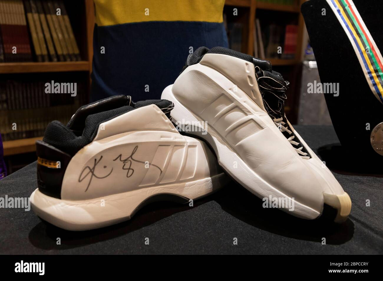 Culver City, USA. 18th May, 2020. Sports Legends featuring Lakers  basketball great Kobe Bryant at JulienÕs Auctions. Game worn Adidas  basketball shoes each signed by Kobe Bryant #8. 5/18/2020 Culver City, CA