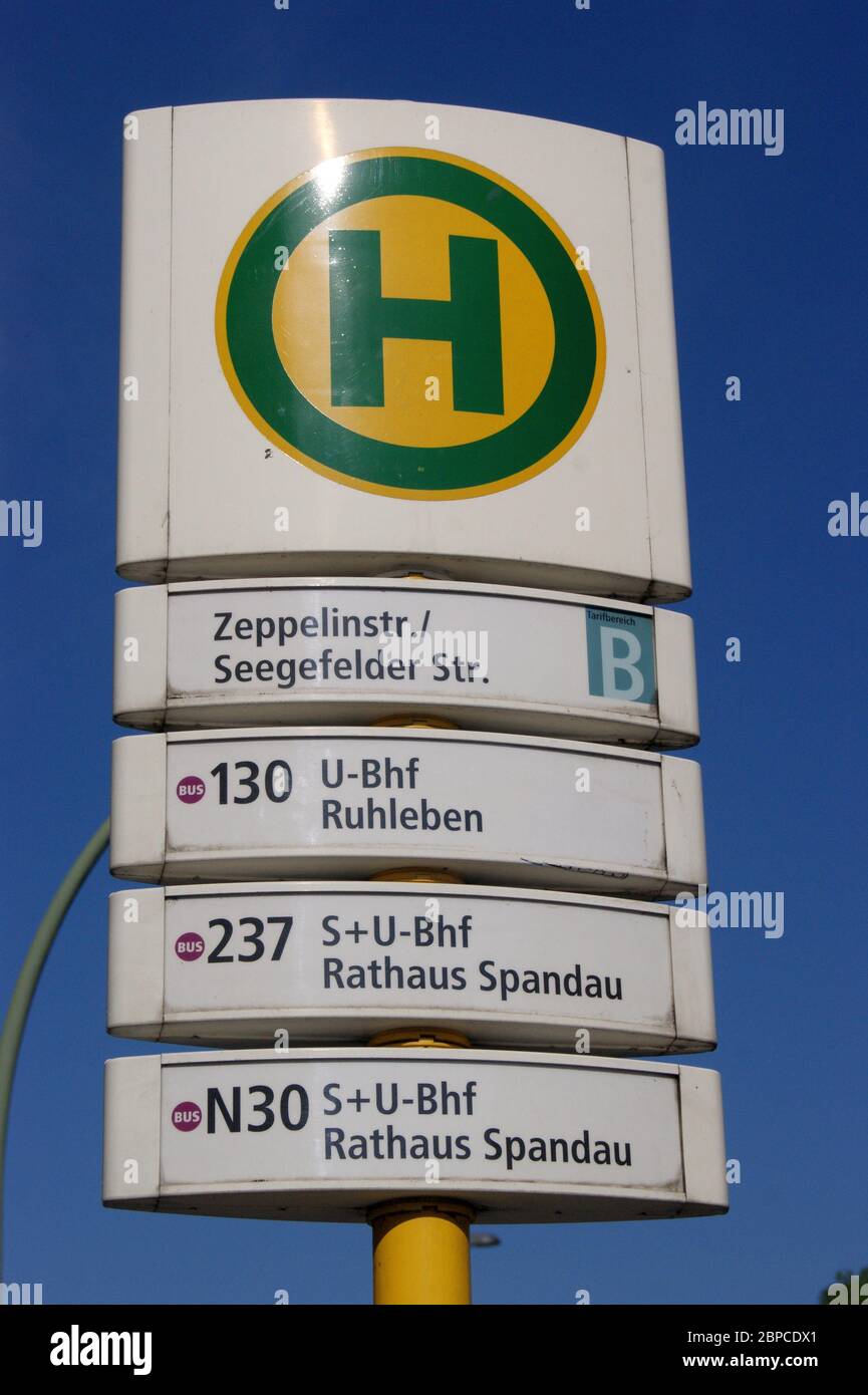 Haltestelle in Berlin. Stock Photo