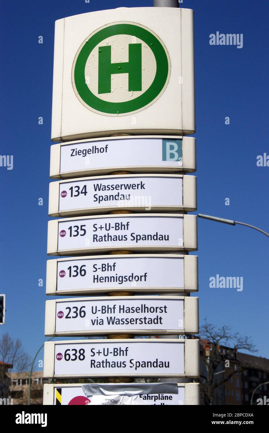 Haltestelle in Berlin. Stock Photo
