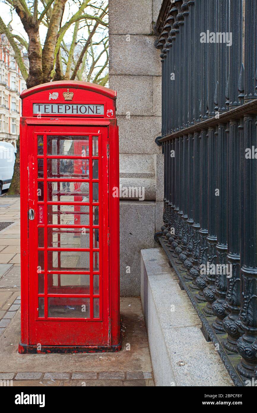 Red telephone booth, London. Stock Photo