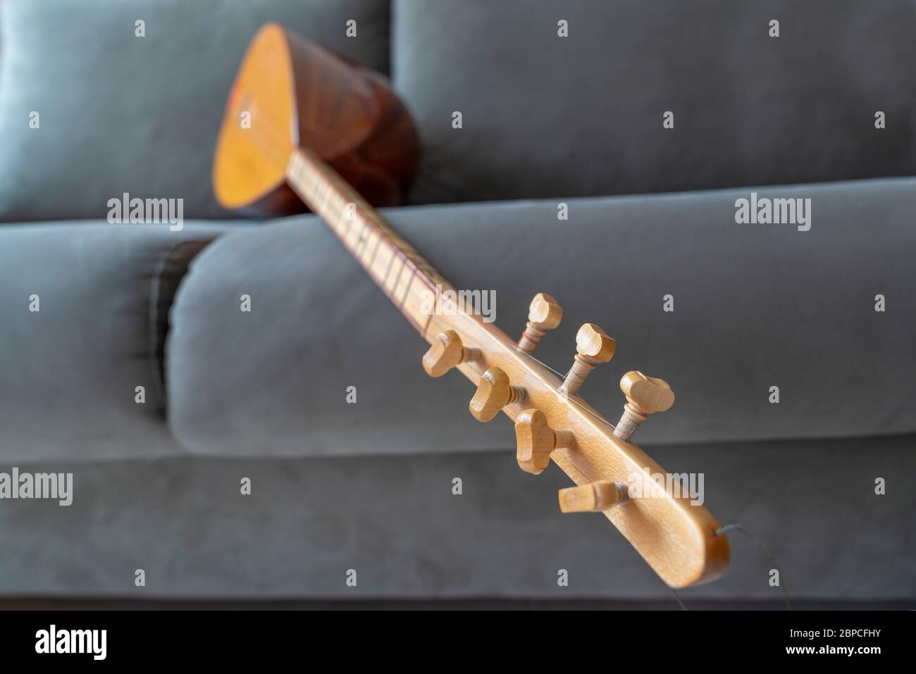 Basic Turkish folk music instrument baglama, saz Stock Photo Alamy