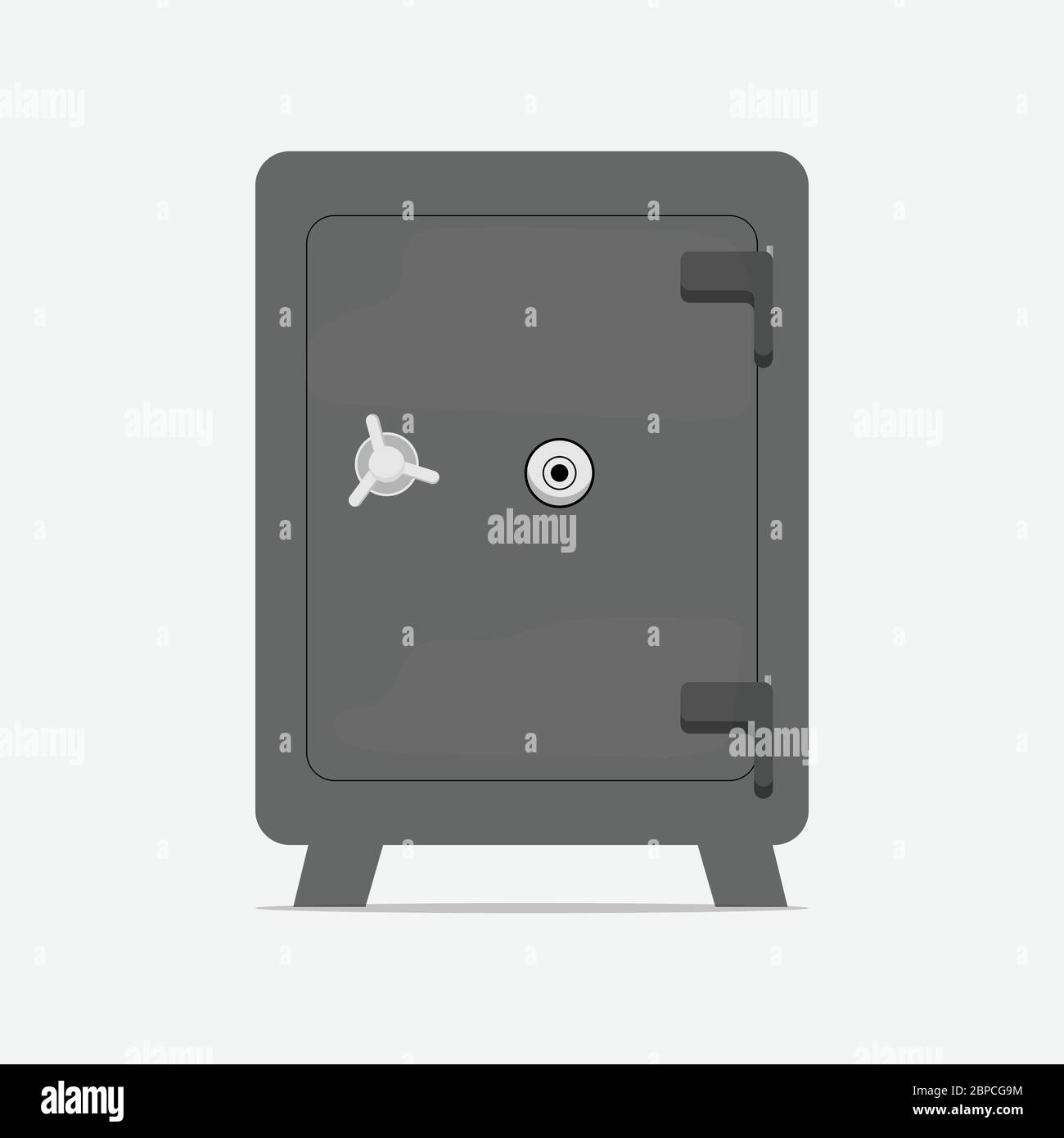 Bank safe isolated on the white background. Stock Vector