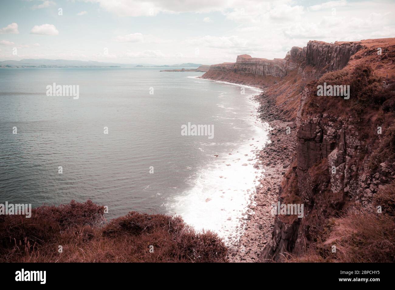 Fantasy colors effect of the Isle of Skye coastline, Scotland Stock Photo