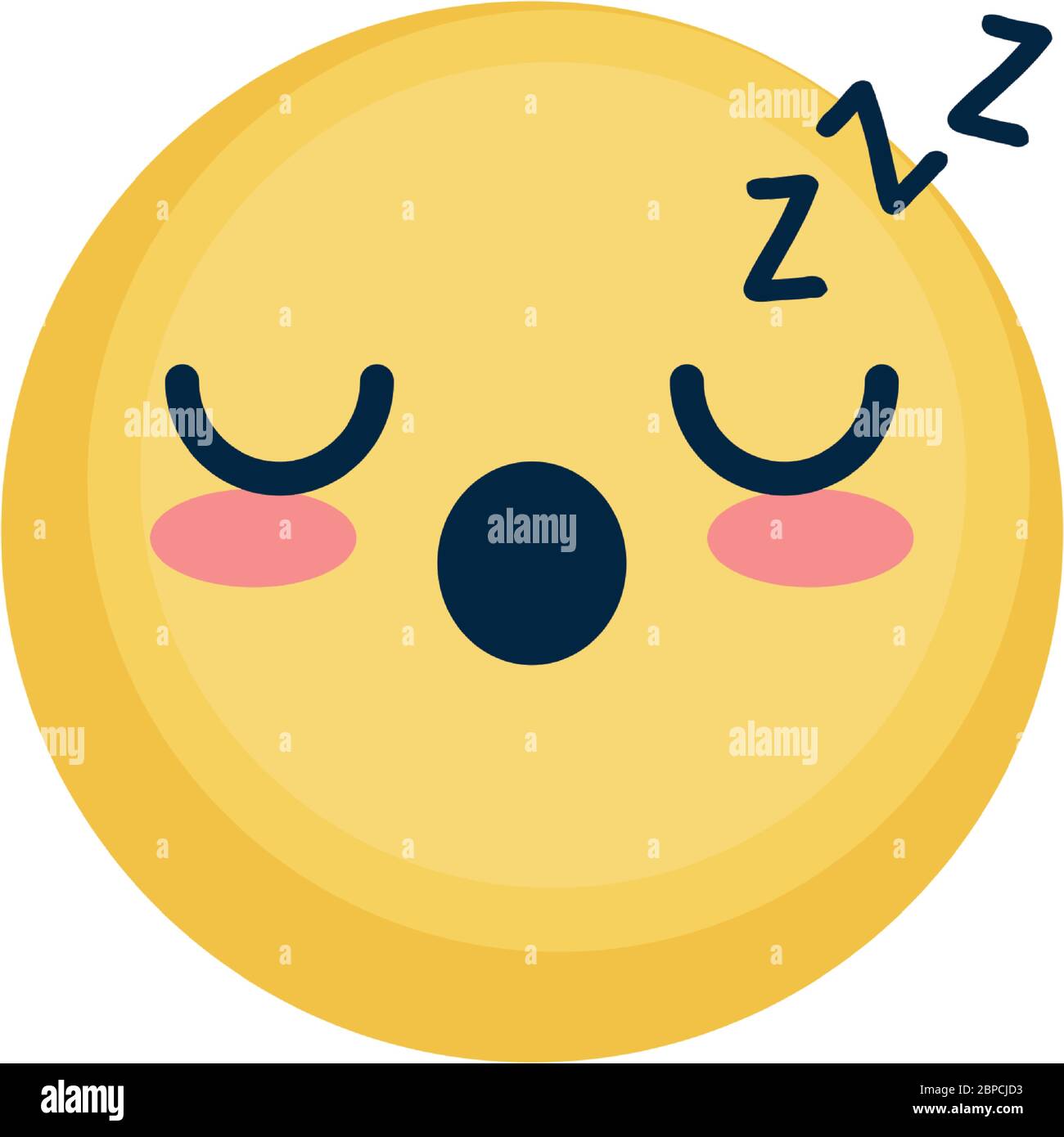 sleeping emoji icon over white background, flat style, vector