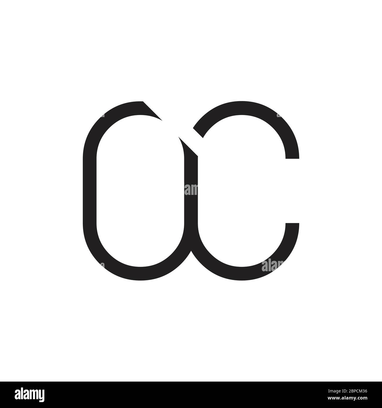 Initial Simple Letter OC Logo Design Vector Template. Abstract Minimal ...