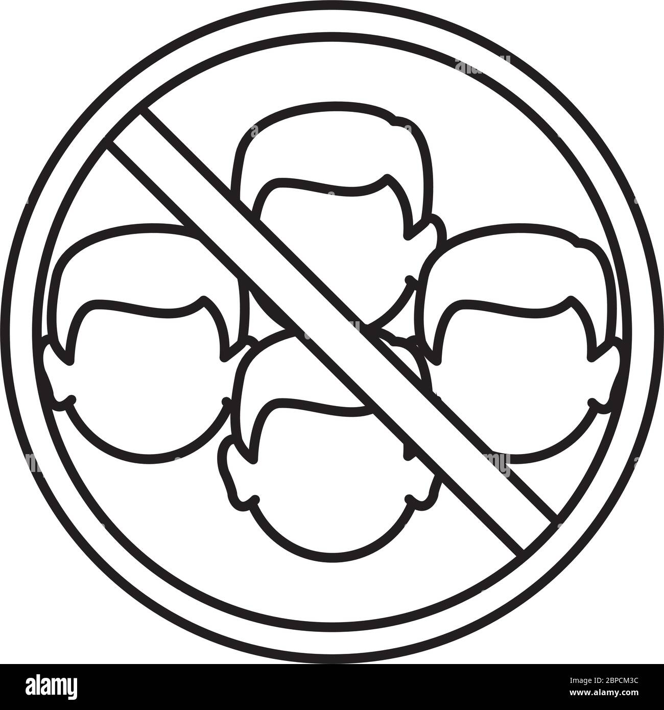 Covid 19 Coronavirus Prevention Avoid Crowded Places Vector Illustration Line Style Icon Stock Vector Image Art Alamy