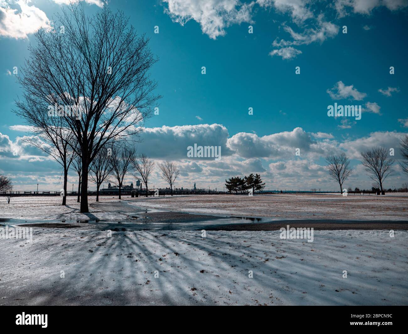 View of the Statue of Liberty from Jersey City Stock Photo Alamy